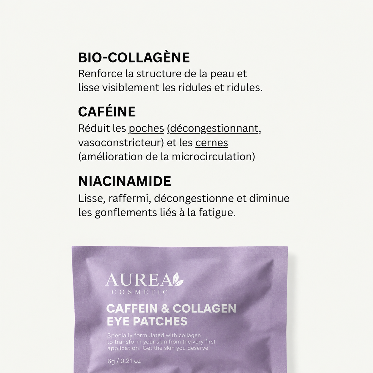 Patchs Hydrogel Anti-Cernes - Caféine, Collagène, Niacinamides